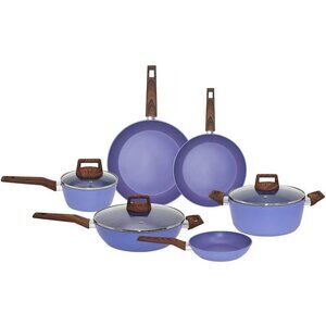 Phantom Chef 9-Piece Cook Complete Cookware Set Aluminum, Glass Periwinkle